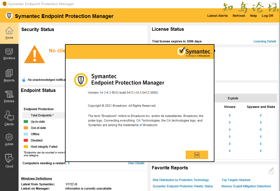 Symantec_Endpoint_Protection_14.3.0_RU38739 作者:Editor 帖子ID:551 带控制,控制,控制台,试用,许可知鸟论坛_zn60.com