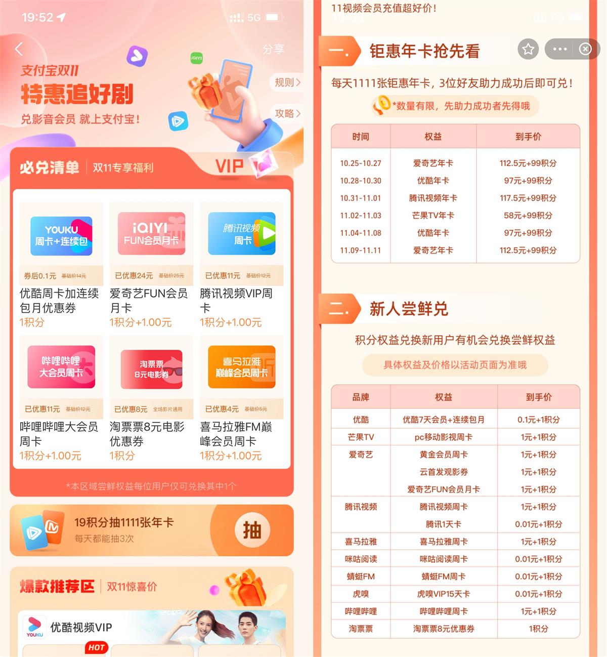 支付宝0.01~1元开视频会员周卡6624 作者:橙7 帖子ID:2191 支付宝,影视vip租号知鸟论坛_zn60.com